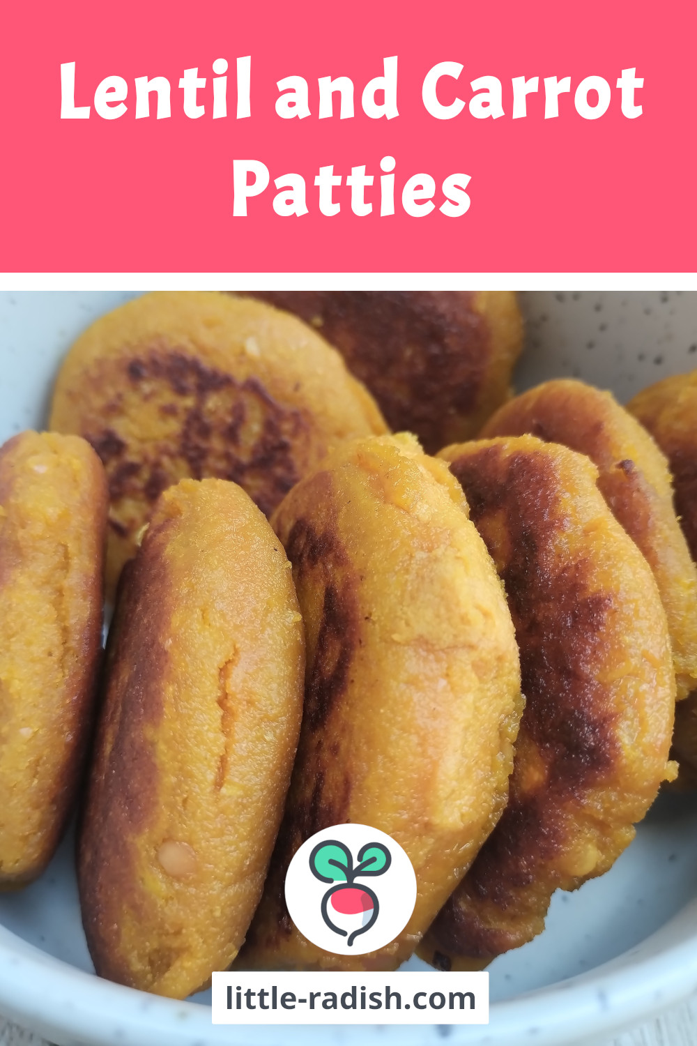 Pinterest card - lentil and carrot patties