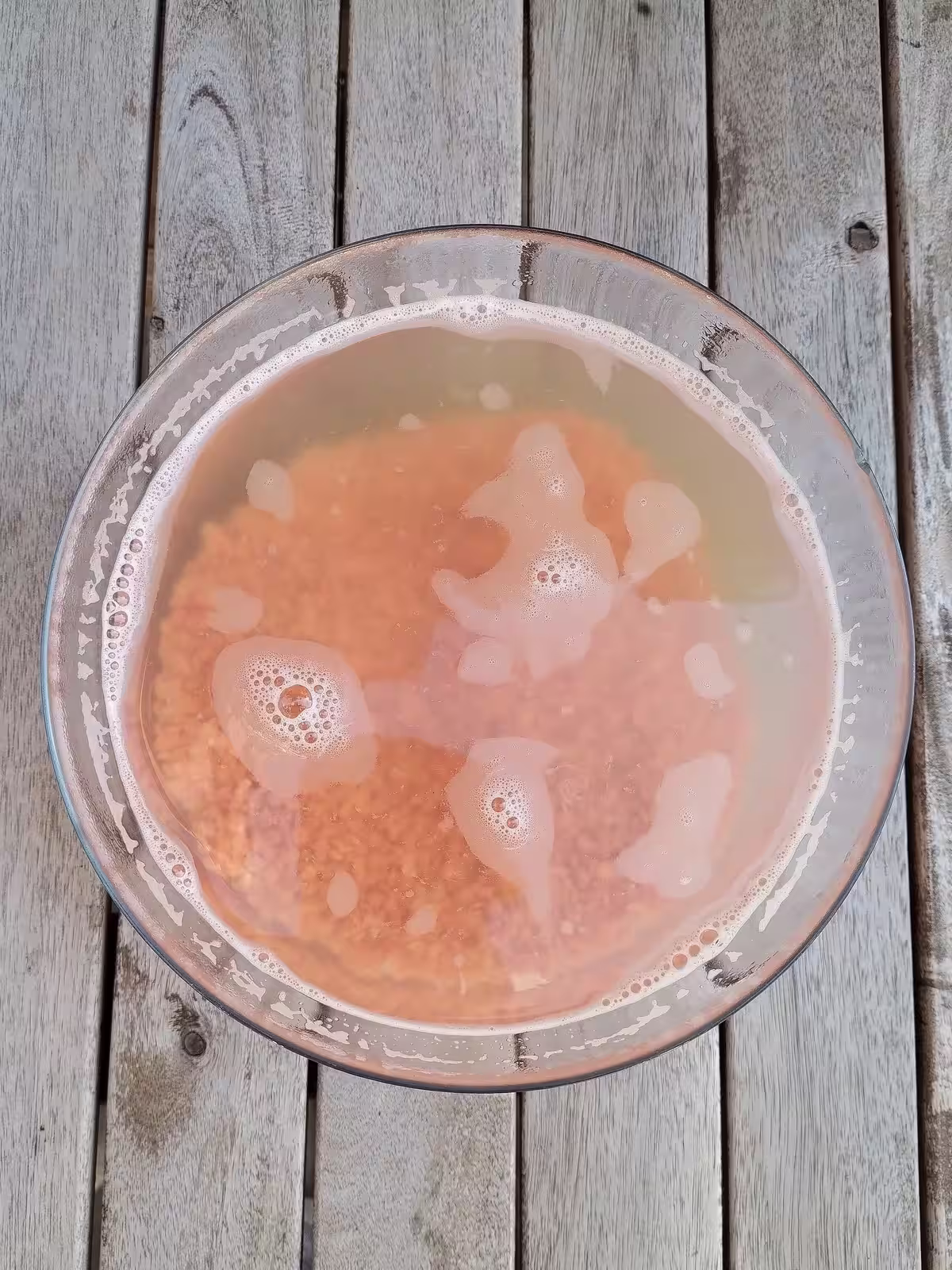 Soaking lentils in water