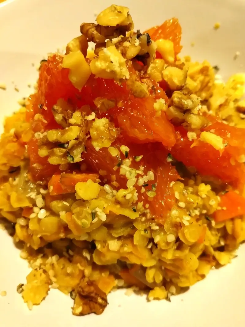 Fruity carrot lentils