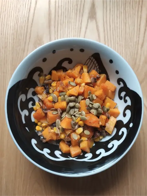 Butternut-mushroom-corn pôelée